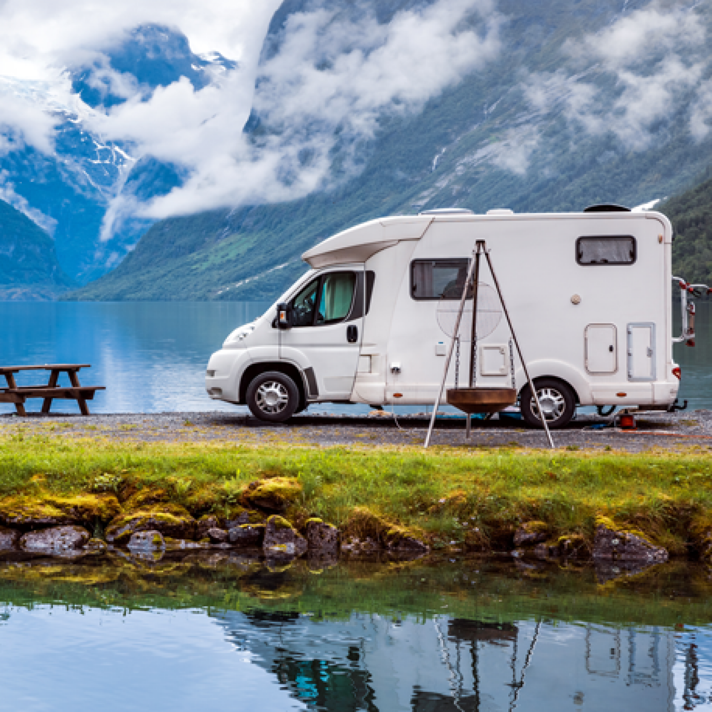 Camper van outdoors in the North East